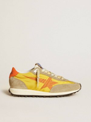 Marathon Women’s Marathon With Yellow Nylon Upper And Orange Star Golden Goose Women - 1