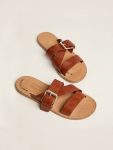 Margaret Flat Sandals In Resin-Coated Leather Women Golden Goose Sandals - 2