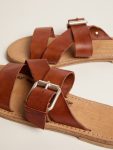 Margaret Flat Sandals In Resin-Coated Leather Women Golden Goose Sandals - 4