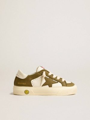 May Teen In White And Military Green Leather Kids Boys (4-10 Years) Golden Goose - 1