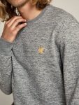 Melange Gray Men Golden Goose Sweatshirts Men's Mélange Gray Cotton Sweatshirt With Gold Star On The Front - 2