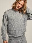 Melange Gray Men Golden Goose Sweatshirts Men's Mélange Gray Cotton Sweatshirt With Gold Star On The Front - 4