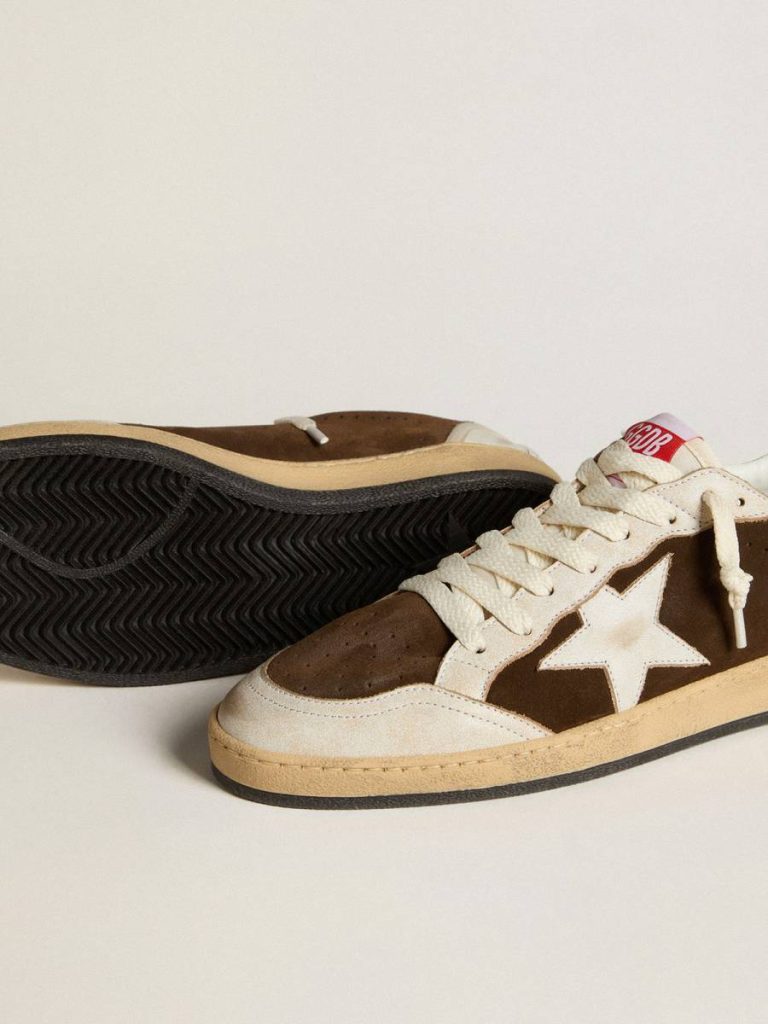 Men Ball Star Golden Goose Ball Star In Suede With Leather Star And Metallic Leather Heel Tab - 3