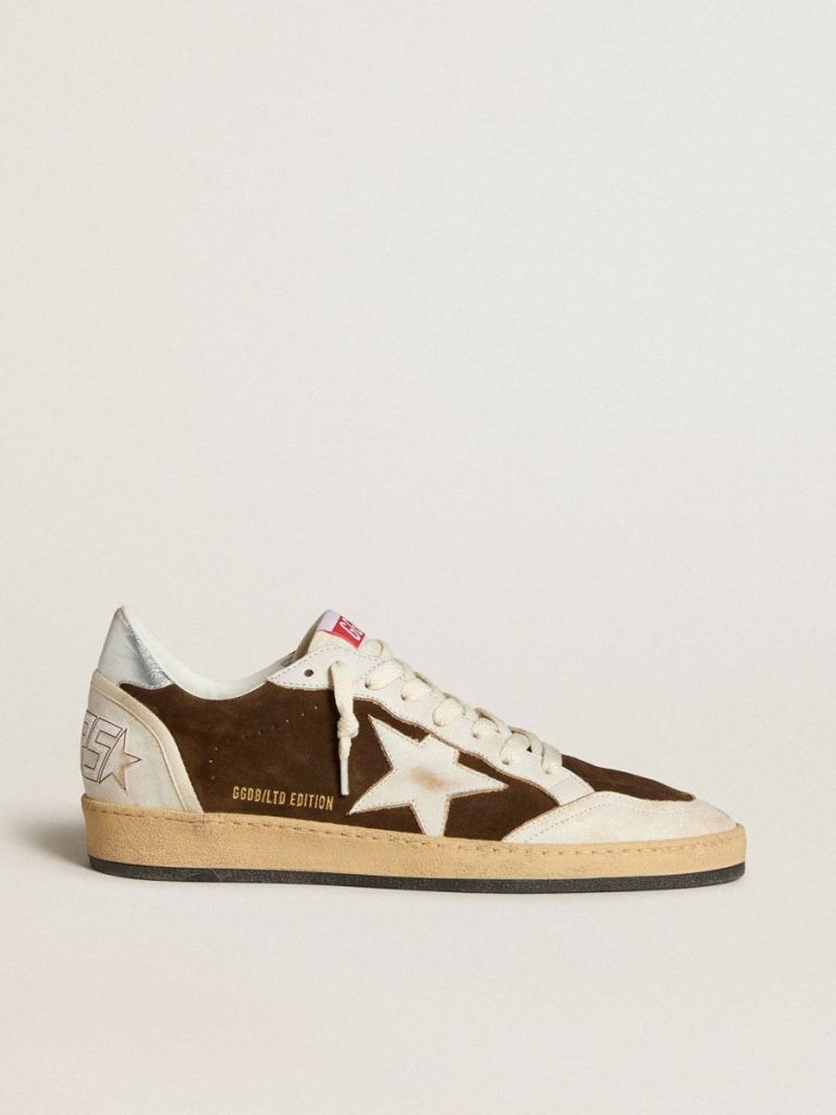 Men Ball Star Golden Goose Ball Star In Suede With Leather Star And Metallic Leather Heel Tab - 1
