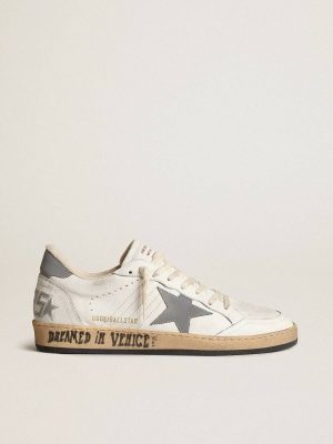 Men Ball Star In Nappa With Gray Reflective Nylon Star And Heel Tab Golden Goose Ball Star - 1