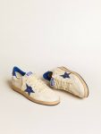Men Ball Star Men's Ball Star Wishes In White Nappa Leather With A Bright Blue Star And Heel Tab Golden Goose - 3