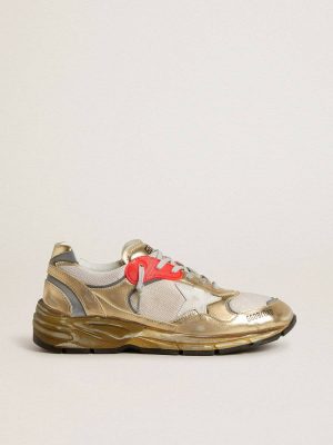 Men Dad-Star Men's Dad-Star In Mesh And Gold Foiled Leather With White Leather Star Golden Goose - 1