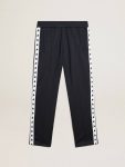 Men Dark Blue Jeans & Pants Dark Blue Joggers With Contrasting Strip And Stars Golden Goose - 1