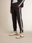 Men Dark Blue Jeans & Pants Dark Blue Joggers With Contrasting Strip And Stars Golden Goose - 2