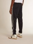 Men Dark Blue Jeans & Pants Dark Blue Joggers With Contrasting Strip And Stars Golden Goose - 4