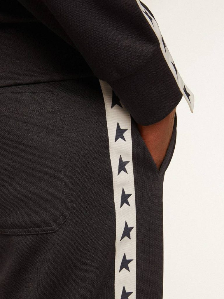 Men Dark Blue Jeans & Pants Dark Blue Joggers With Contrasting Strip And Stars Golden Goose - 5