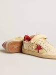 Men Golden Goose Ball Star Men’s Ball Star Lab In Nappa And Pvc With Red Suede Star And Heel Tab - 3
