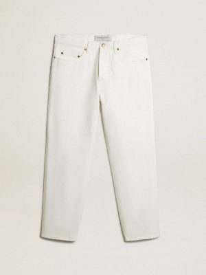 Men Golden Goose Lived-In White Men's White Denim Pants Jeans & Pants - 1