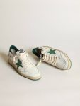 Men Golden Goose Men's Ball Star In White Nappa Leather With Green Leather Star And Heel Tab Ball Star - 2