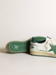 Men Golden Goose Men's Ball Star In White Nappa Leather With Green Leather Star And Heel Tab Ball Star - 3