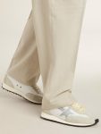 Men Golden Goose Men’s Marathon With White Nylon Upper And Silver Star Marathon - 3