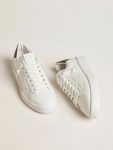 Men Golden Goose Purestar White Men's Purestar With White Leather Star And Dark Green Heel Tab - 2