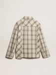 Men Golden Goose Shirts Men's Slim-Fit Shirt Made Of Ecru And Green Cotton Flannel Ecru And Green - 5