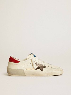 Men Golden Goose Super-Star Men's Super-Star Ltd In Nappa With Metallic Star And Nubuck Heel Tab - 1