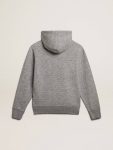 Men Golden Goose Sweatshirts Gray Gray Hooded Sweatshirt With Front Pocket - 5