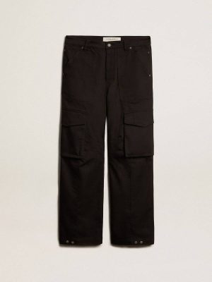 Men Jeans & Pants Black Golden Goose Black Cargo Pants - 1