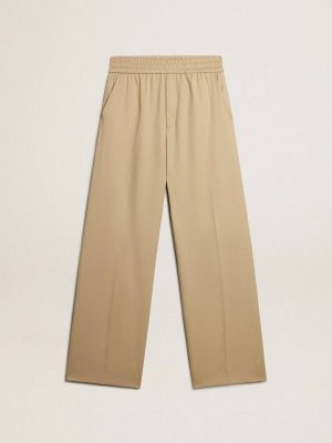 Men Jeans & Pants Golden Goose Men’s Sand-Colored Joggers With Pocket On The Back Sand - 1