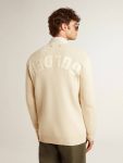 Men Knitwear Beige Golden Goose Men’s Beige Cardigan With 'Golden' Lettering On The Back - 4
