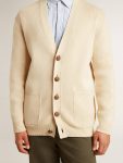 Men Knitwear Beige Golden Goose Men’s Beige Cardigan With 'Golden' Lettering On The Back - 5
