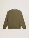 Men Knitwear Kalamata Men’s Round-Neck Sweater In Cotton With Logo On The Back Golden Goose - 1
