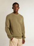Men Knitwear Kalamata Men’s Round-Neck Sweater In Cotton With Logo On The Back Golden Goose - 5