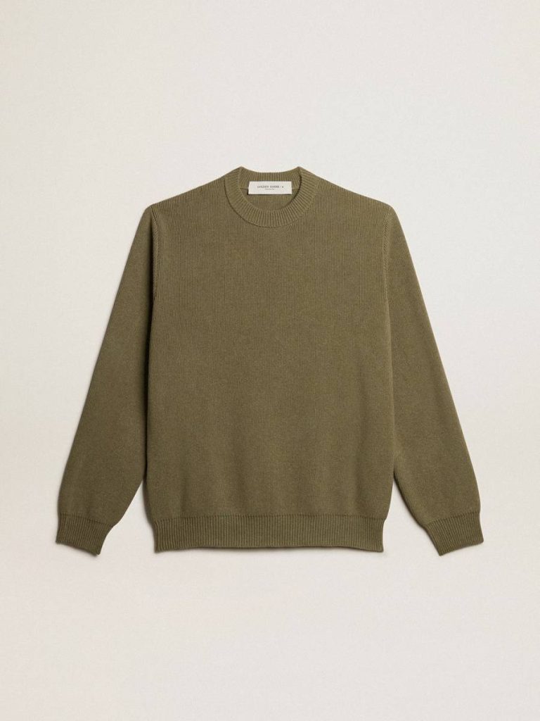 Men Knitwear Kalamata Men’s Round-Neck Sweater In Cotton With Logo On The Back Golden Goose - 1