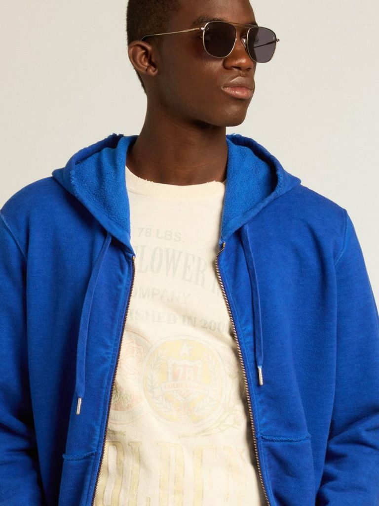 Men Men’s Aged White Cotton T-Shirt With Print On The Front Aged White Golden Goose T-Shirts & Polo Shirts - 2