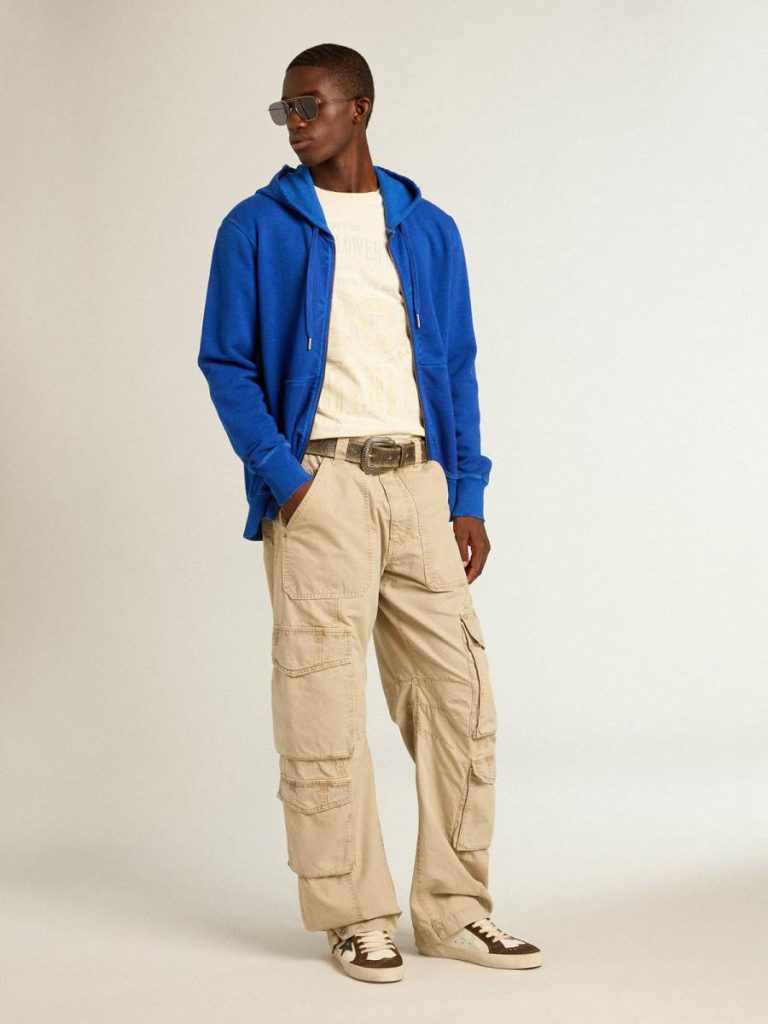 Men Men’s Aged White Cotton T-Shirt With Print On The Front Aged White Golden Goose T-Shirts & Polo Shirts - 3