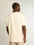 Men Men’s Aged White Cotton T-Shirt With Print On The Front Aged White Golden Goose T-Shirts & Polo Shirts - 4