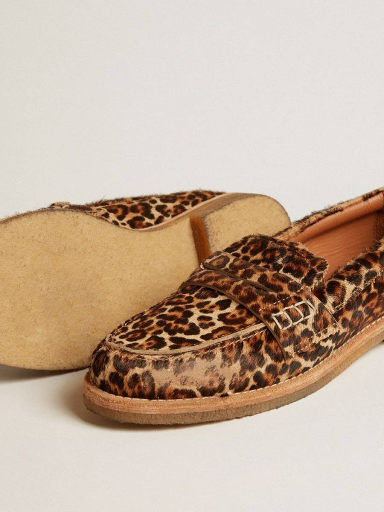 Men Men's Jerry Loafers In Leopard-Print Pony Skin Boots Golden Goose - 3