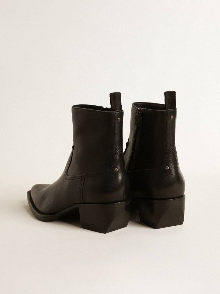 Men Men’s Low Debbie Boots In Black Leather Golden Goose Black Boots - 5