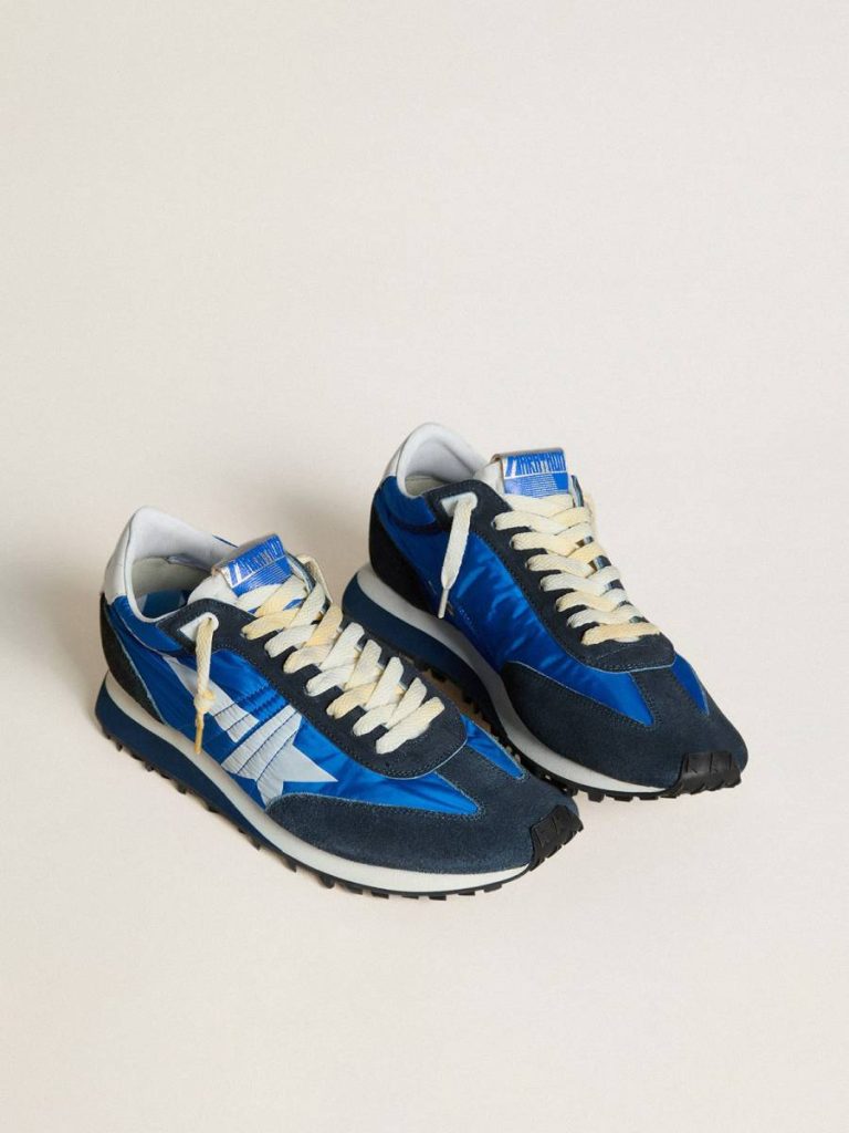 Men Men’s Marathon With Blue Nylon Upper And White Star Marathon Golden Goose - 2