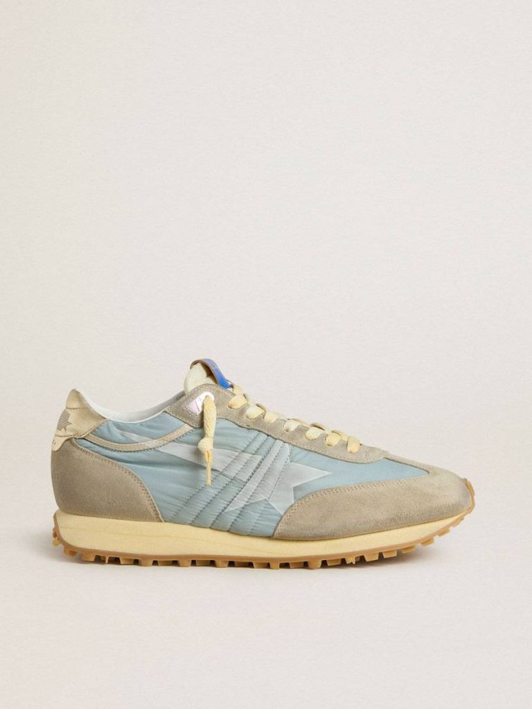 Men Men’s Marathon With Light Blue Nylon Upper And Pastel Blue Star Golden Goose Marathon - 1