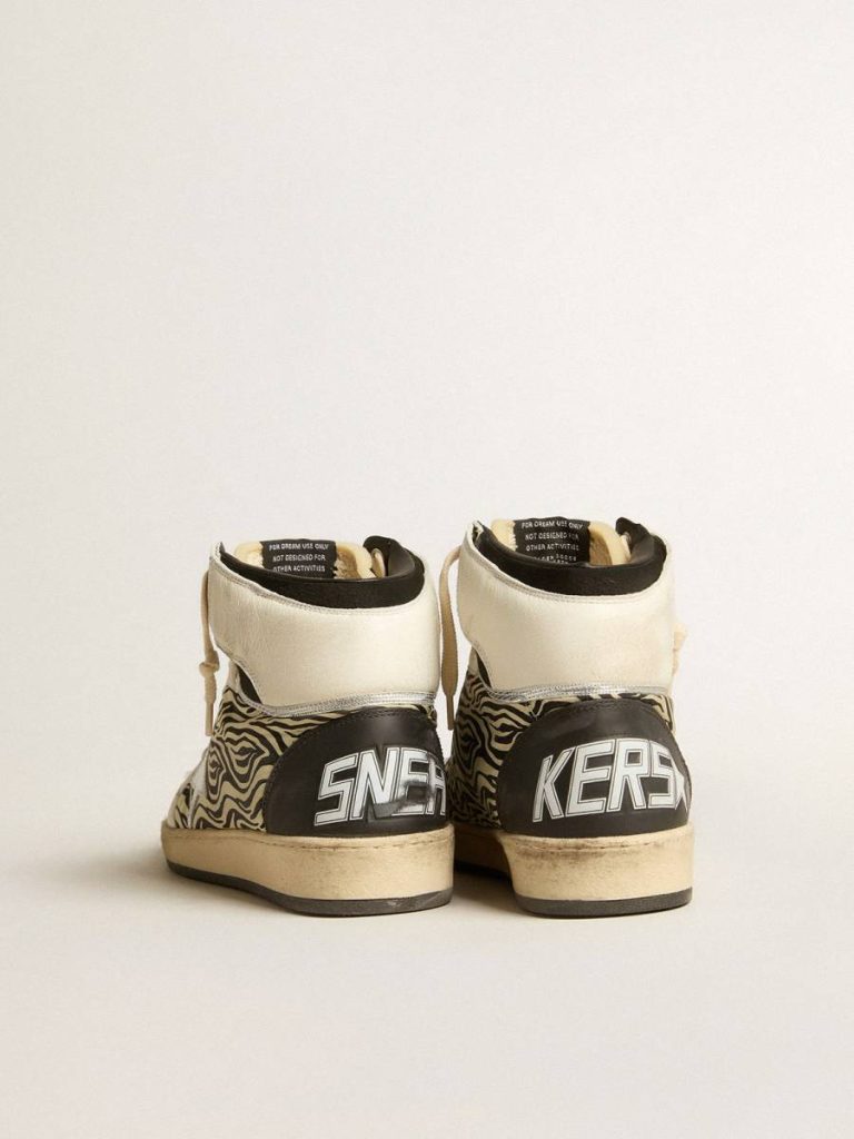 Men Men’s Sky-Star Lab In Zebra Nappa With Textured Silver Leather Star Sky-Star Golden Goose - 4