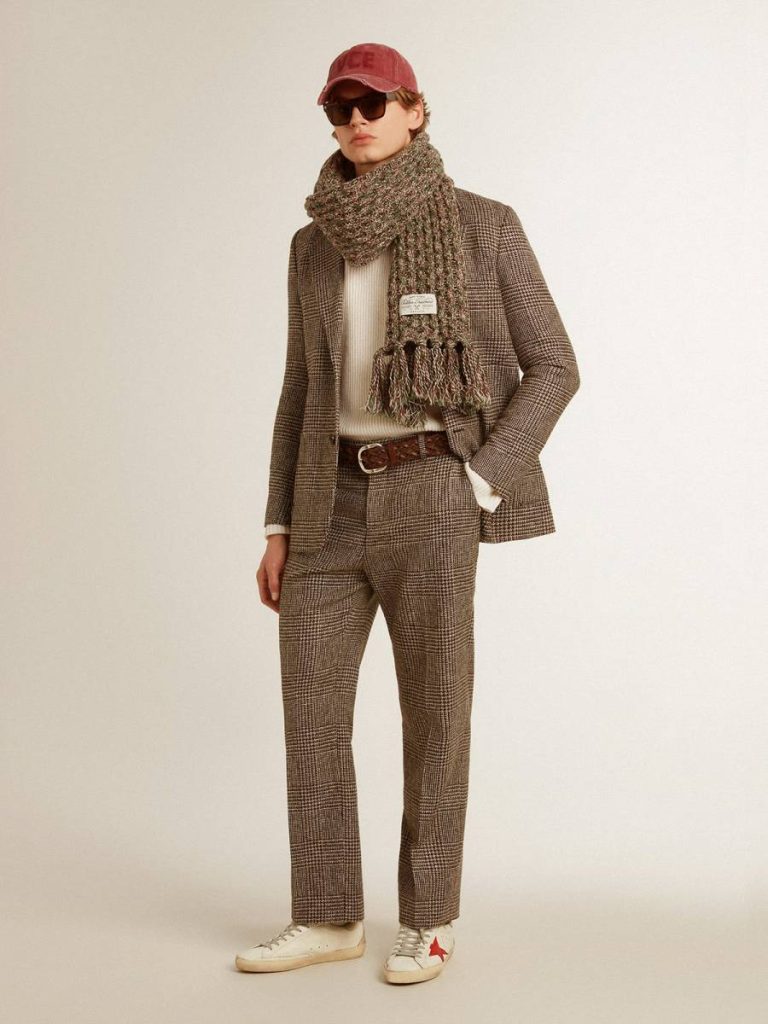 Men Men's Soft Houndstooth Pants Jeans & Pants Golden Goose Gray - 4