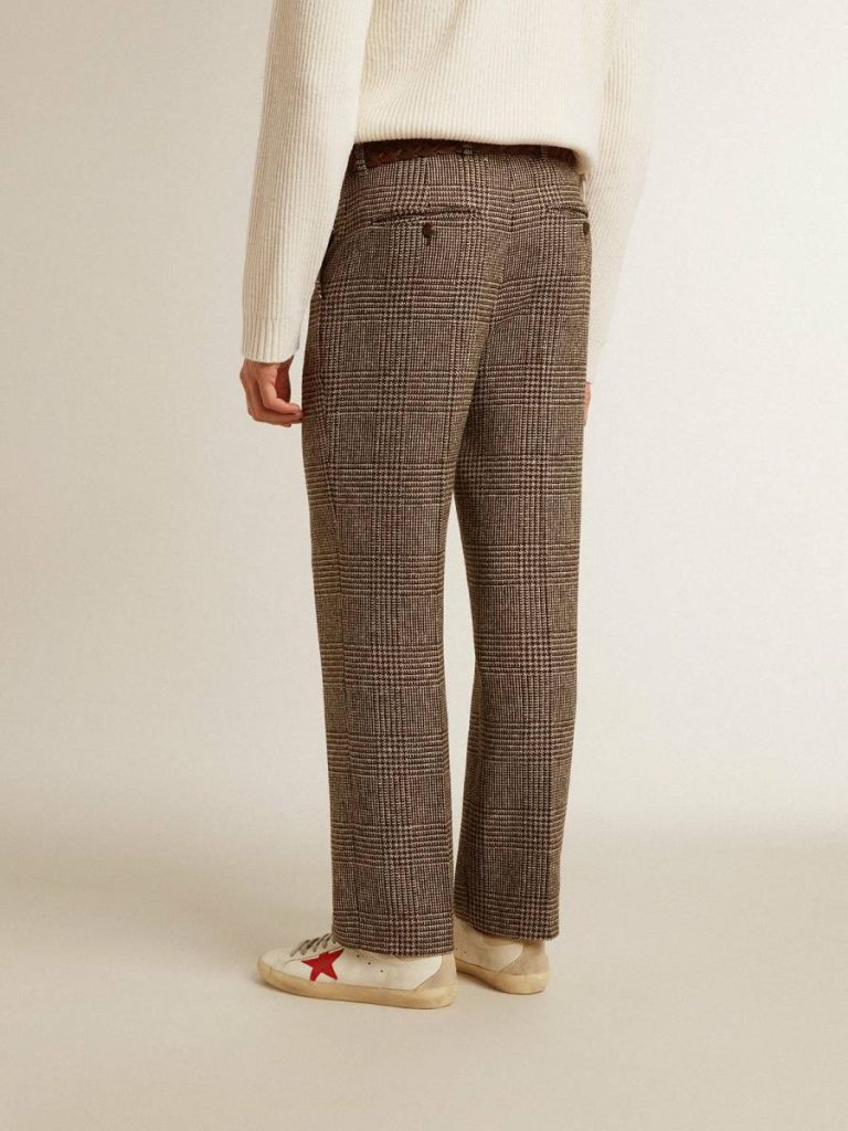 Men Men's Soft Houndstooth Pants Jeans & Pants Golden Goose Gray - 5