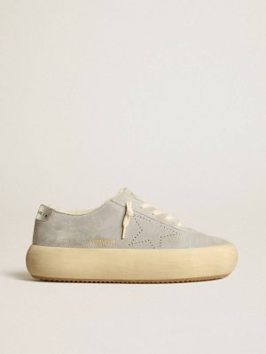 Men Men’s Space-Star Shoes In Ice-Gray Suede With Shearling Lining Space-Star Golden Goose - 1