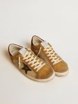 Men Men’s Super-Star In Beige And Caramel Suede With Black Crackle Leather Star Super-Star Golden Goose - 2