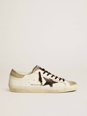 Men Men's Super-Star Ltd With Black Croc-Print Leather Star And Suede Inserts Golden Goose Super-Star - 1