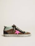 Men Mid Star In Leopard-Print Pony Skin With Fuchsia Leather Star Mid Star Golden Goose - 1