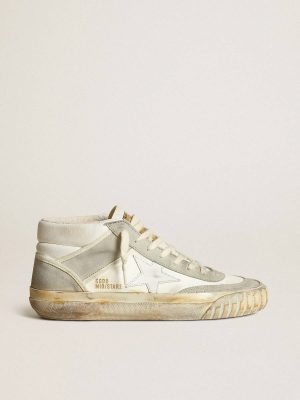Men Mid Star Men’s Mid Star With Ice-Gray Suede Inserts And White Star Golden Goose - 1