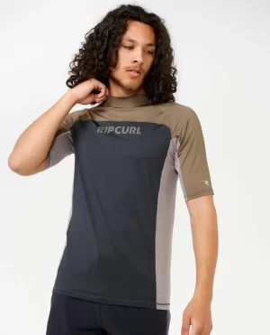 Men Rash Guards Drive Uv Short Sleeve Rash Vest Rip Curl - 1