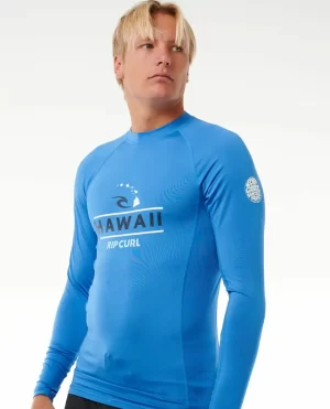 Men Rash Guards Hawaii Upf50  Performance Long Sleeve Rash Guard Rip Curl - 1
