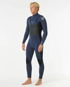 Men Rip Curl Dawn Patrol 4/3 Chest Zip Wetsuit Fullsuits - 1