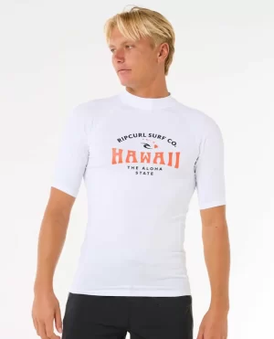 Men Rip Curl Hawaii Upf Performance Short Sleeve Rash Guard Rash Guards - 1